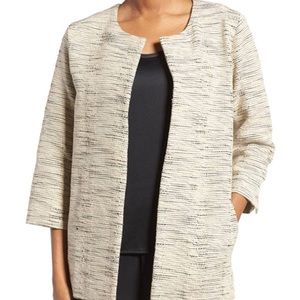 Eileen Fisher Handloomed Artisinal Cotton Furrows Natural Jacket - S NWT